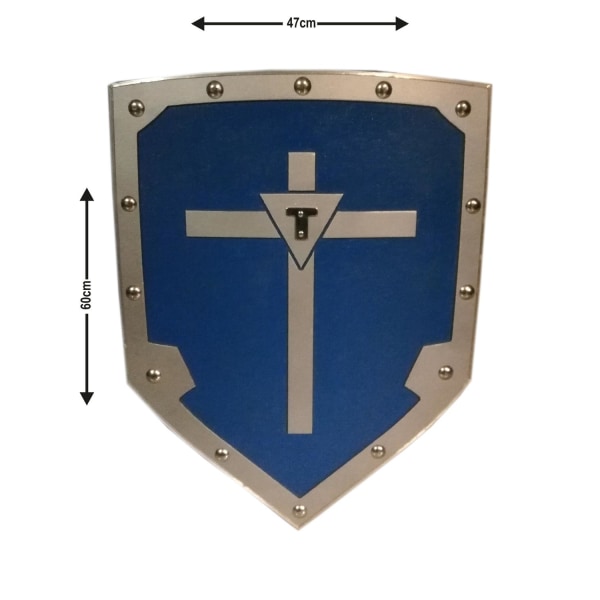 Trämedeltida Viking Cross Shield - Blå SWE104 multifärg one size