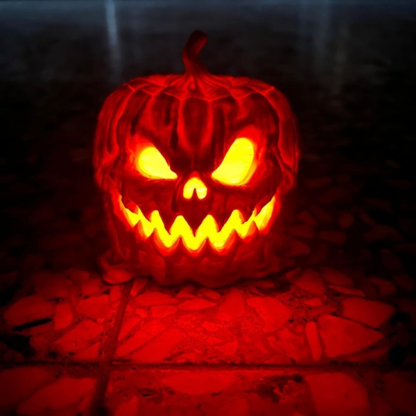 Halloween pumpa smältande spöke Candy Bowl/Nattljus Orange L