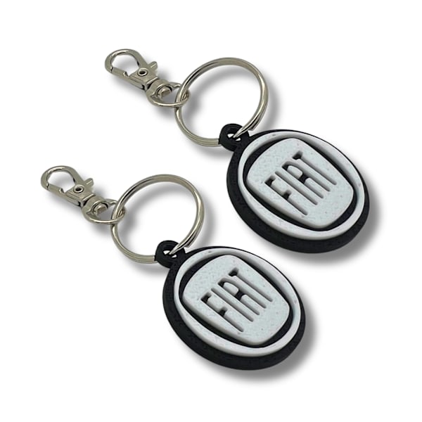2x Nyckelring Clip On & Go karbinnyckelring för Fiat Svart