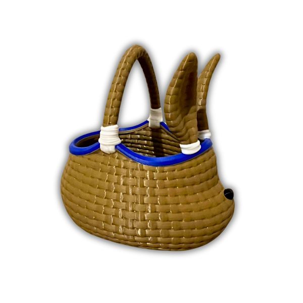 2x Påskfest kanin bunny öron korg Khaki M