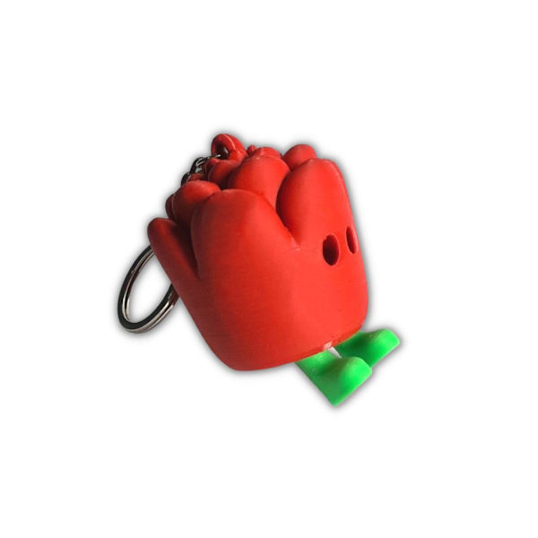 Älskar Zou3D rosblomma med ben Red No keychain