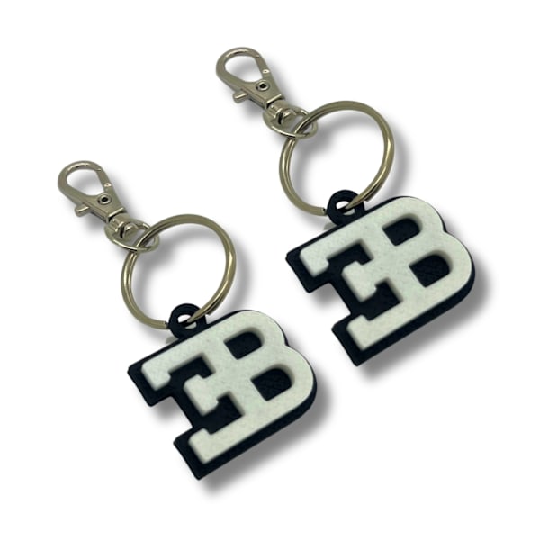 2x Nyckelring Clip On & Go karbinnyckelring för Bugatti Svart
