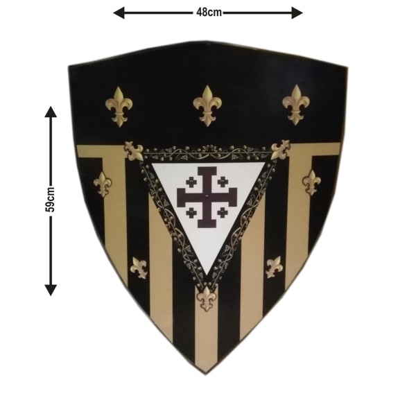 Trämedeltida Fleur De Lis Vector Curved Shield SWE86 multifärg one size