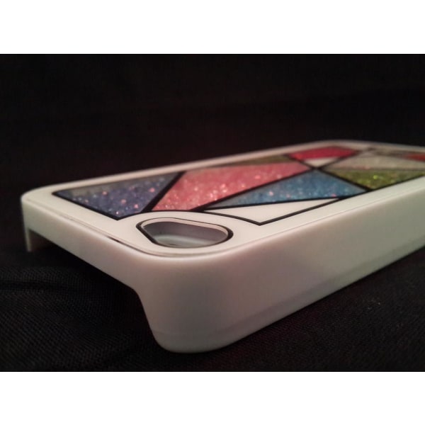 Apple Iphone 4 4S Skal Case Beads (Random Triangle) Vit Vit