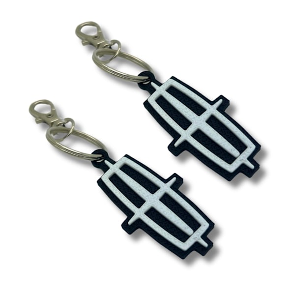 2x Nyckelring Clip On & Go karbinnyckelring för Lincoln Svart