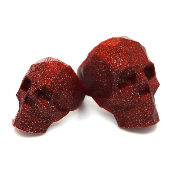 2x Skull Skeleton Par Ring Röd M