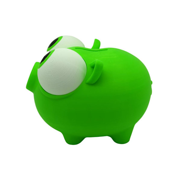 Piggy Pork bank Mynt kontanthållare samlare Grön L