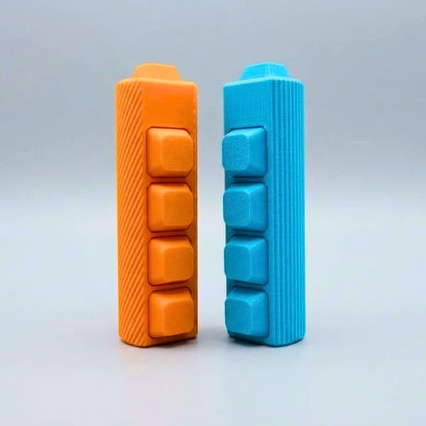 Fidget-klickare för handflatan med 5 knappar och diagonalt mönster Orange M