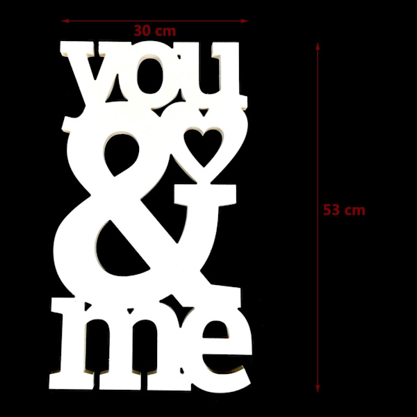 You & Me alla hjärtans dag älskar heminredning 53cm Vit one size