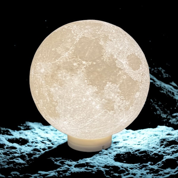 Moon bordslampa USB LED-lampa med på/av-knapp Vit M