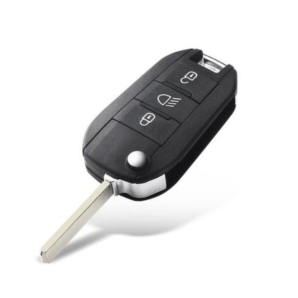 3-knappars Nyckel till Peugeot/Citroen Black M