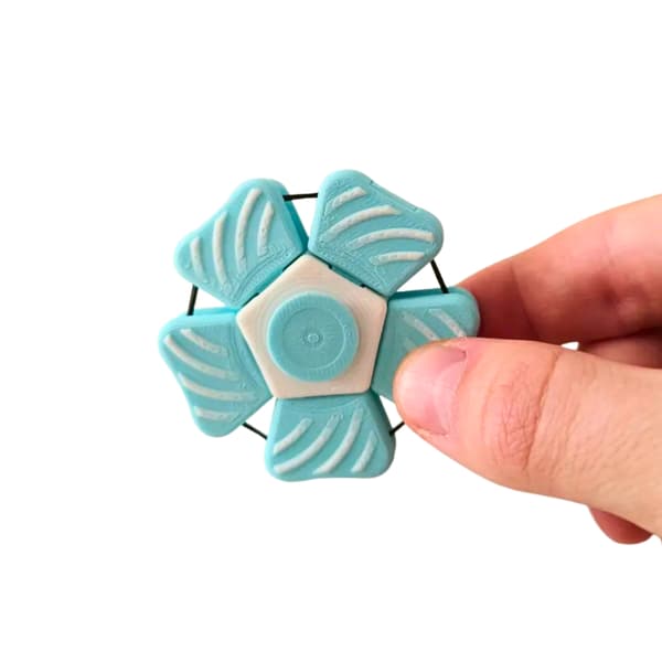 PentaSpin 2-i-1 Fidget Spinner & Taktil Klicker Stresslindring Blå M