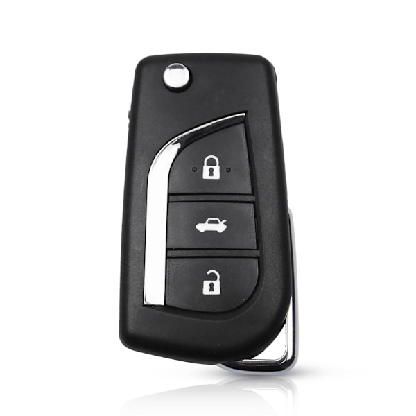 3 knappar Flip Key Shell Remote Case för Toyota Svart one size