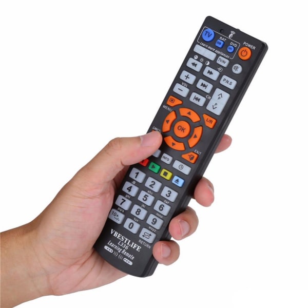 Universell IR-inlärningsfjärrkontroll smart LCD LED DVD-TV Svart one size