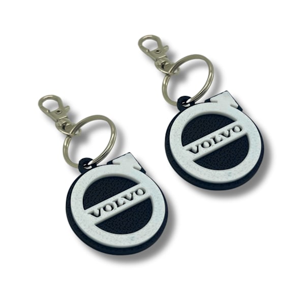 2x Nyckelring Clip On & Go karbinnyckelring för Volvo Svart