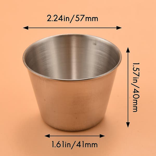 24 Pakke Rustfrit Stål Krydderi Sauce Kopper, Kommerciel Kvalitet Dip Sauce Kopper, Ramekin Krydderi