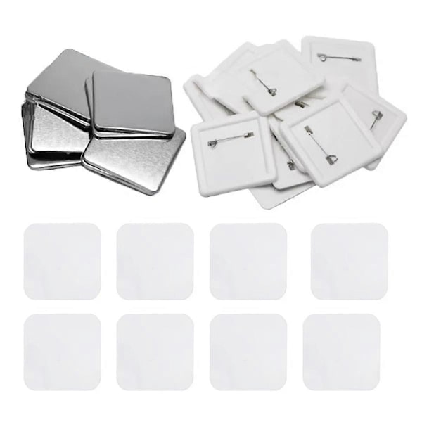 Firkantede DIY Blank Pin Button Badges Materiale 50x50mm