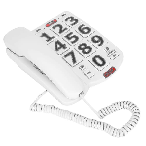 Fastnettelefon med store knapper til seniorer og hørehæmmede