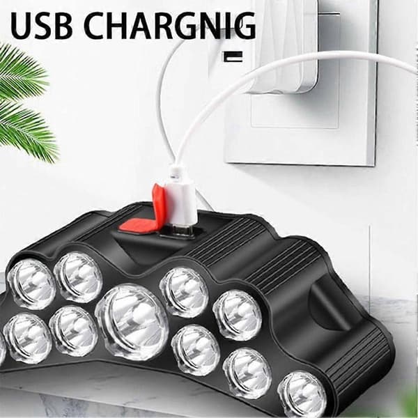 Vanntett Hodelykt Super Sterk Hodelykt 11LED Hodelykt Camping Fiske