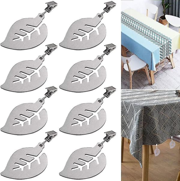 8 stk. Bordklemmer, Bordduklemmer i rustfritt stål