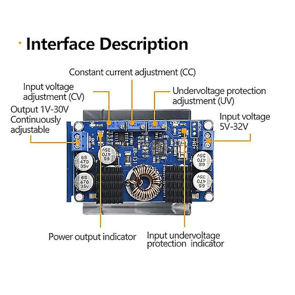 Dcdc Ltc3780 Dc-dc 5v-32v Til 1v-30v 10a Konstant Spenning Strøm Automatisk Step-up Step-down Regulator