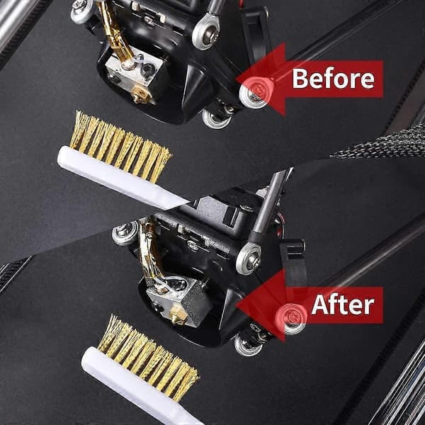 2 STK Messing Trådbørster, Mini Rengøringsbørste Mod 3D Printer Svejse Støv, Hvid