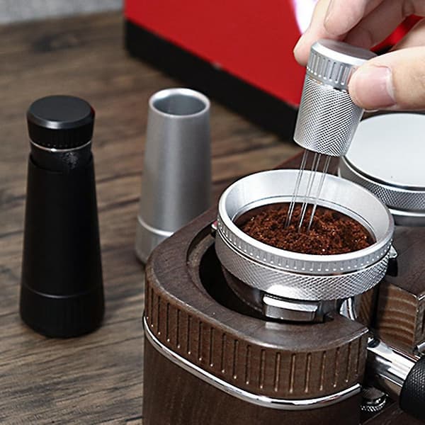 Kaffe Tamper Nål Rustfrit Stål Mesh Kaffe Løs Nål Legering Klud Nål Med Base Sølv