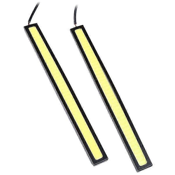 2 x Vanntette Super Lyse Bil DRL Tåkelys COB LED Lys Hvit