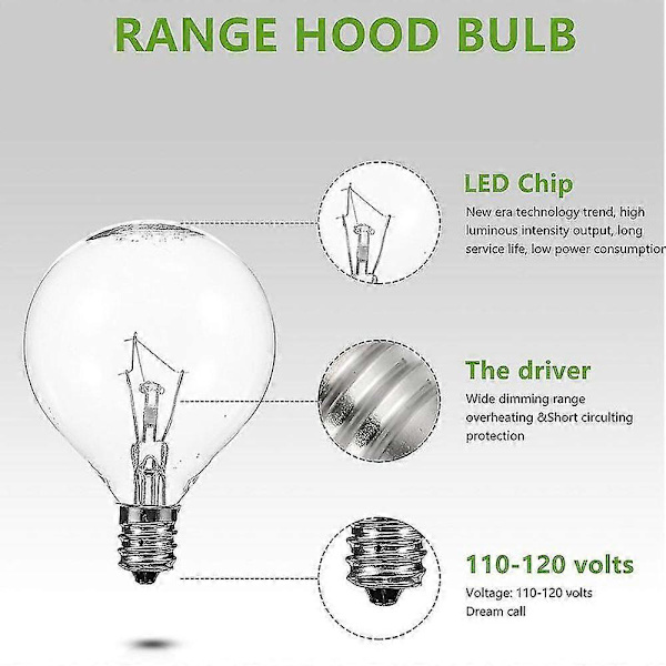 5 STK E12 Duftvoks Diffuser Lampe 25W Dæmpbar Globe Klar Pære [JKW]