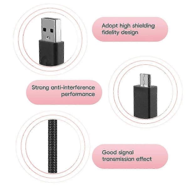 2M USB Hovedtelefonkabel Lydkabel kompatibelt med G633 G633S Headset