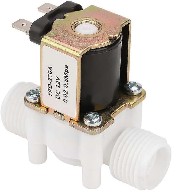 12V Elektrisk vannmagnetventil, 1/2 Magnetventil Elektrisk magnetventil