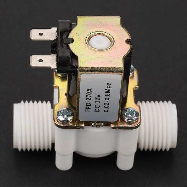 12V Elektrisk vannmagnetventil, 1/2 Magnetventil Elektrisk magnetventil