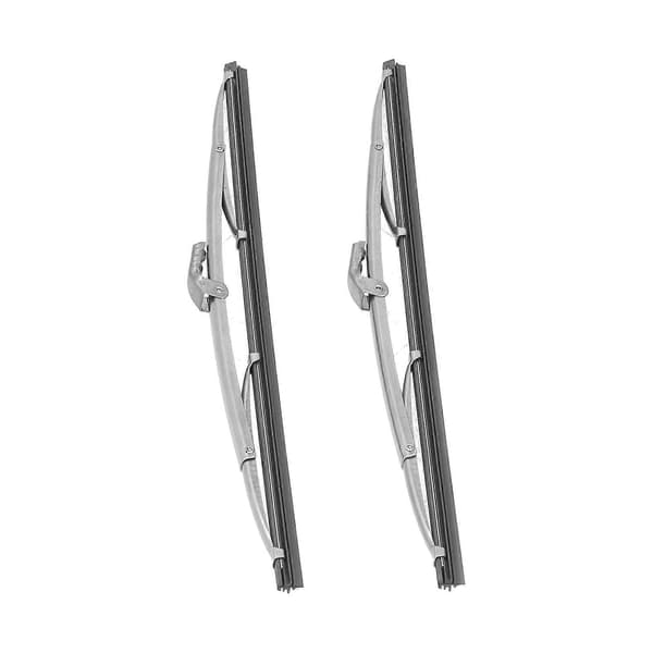 12 tommer/30,48 cm Frontruteviskere i rustfritt stål, polert sølv, universal for bil
