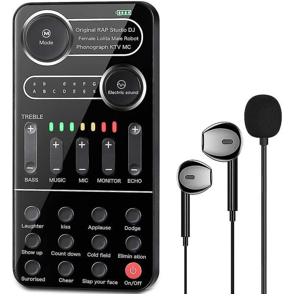 Mini Bærbar Stemmeskifter Multipel Lyd Effekt Live Lydændring Kort Højttaler Enhed Til Mobil