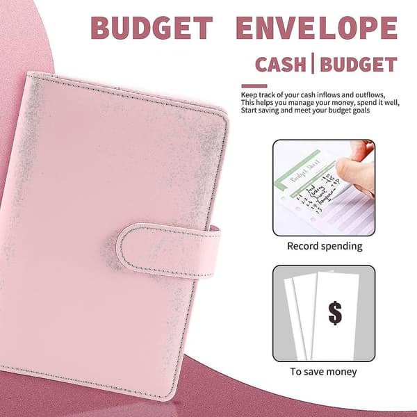 A6 Kontantkuverter Binder Wallet, PU Budget Planner Notesbog til Kontantbudgettering, Kuvert Wallet, Savin