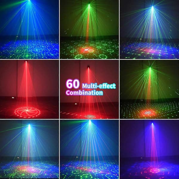 DJ Disco Scene Festlys, LED Lydaktiveret Laserlys RGB Flash Strobe