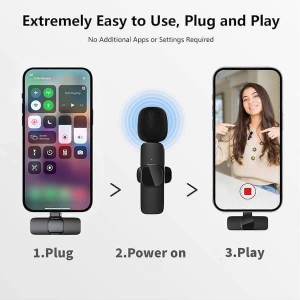 2025 Seneste Model Mini Mikrofon, 2 Pakker Trådløs Mikrofon til iPhone iPad,