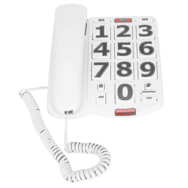 Fastnettelefon med store knapper til seniorer og hørehæmmede