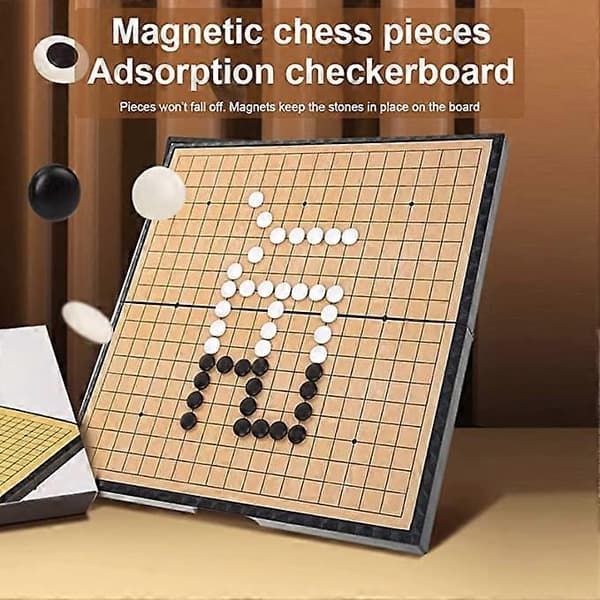 Go Spelset, Medium Storlek Magnetisk med Vikbart Schackbräde Förvaringslåda Topp Strategispel