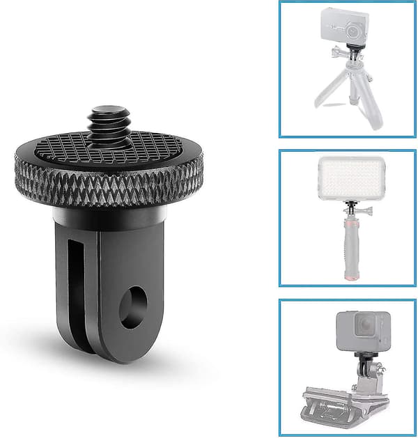 Tripod Adapter Kamera Mount Tilbehør Aluminium Adapter Montering af Kameraer Til For Gopro Mount Og Andre Action Kameraer (2 Stykker, Sort)
