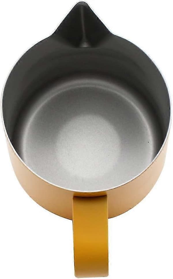 Rustfri stål mælkekande Steaming Pitcher Egnet til kaffe, latte og mælkeskum 600ml Gul
