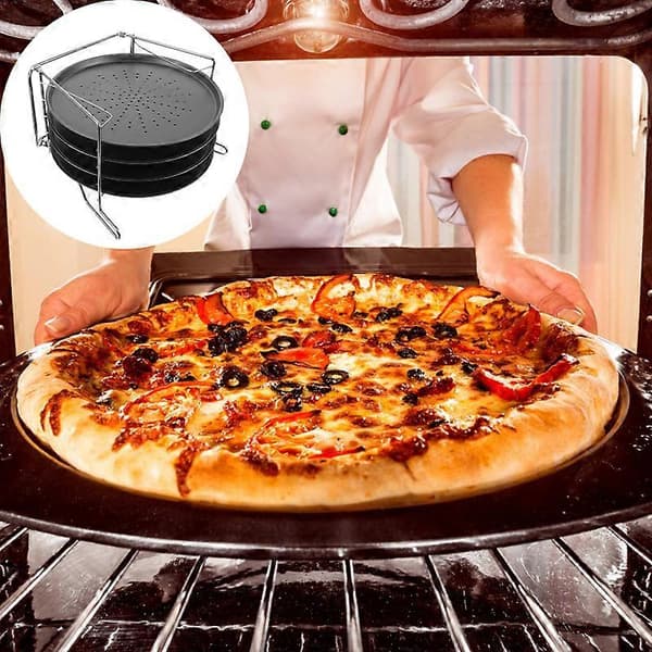 1 Set Pizzabakningsformar med Hål Rund Pizzabricka Hem Kökstillbehör