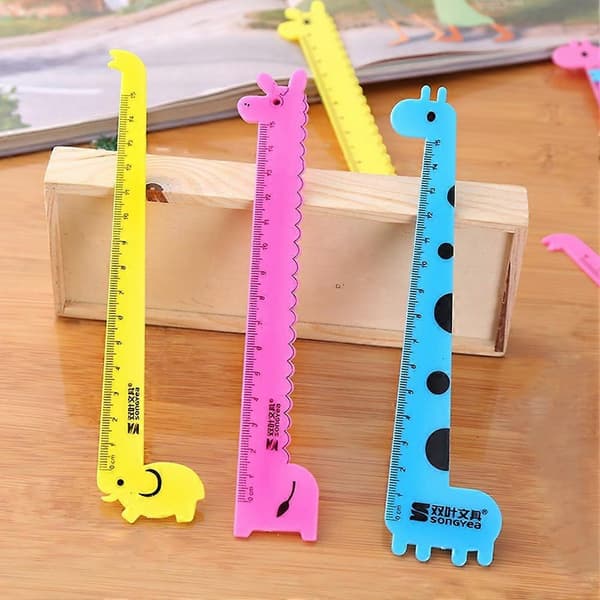 Söt Tecknad Giraff Djur Plast Linjal Barn Student Skolmaterial Present