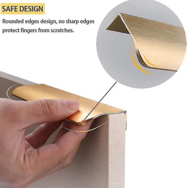 5-pack Moderna Finger Edge Drag Handtag Möbel Lådhandtag Guld