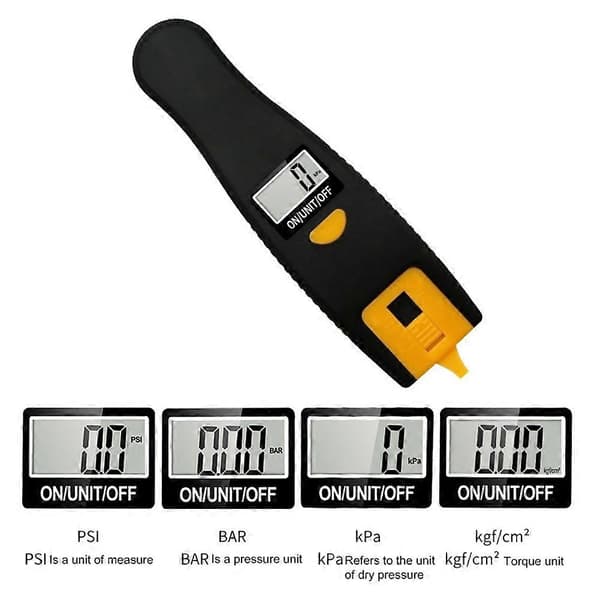 2 i 1 Bil Auto LCD Digital Skjerm TPMS Dekktrykksmåler Gjengemåler