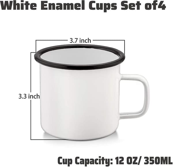 12 Oz Emalje Kaffe Camping Krus Kopp Sett. Lite Søtt Te Camp Emalje Kopp Sett