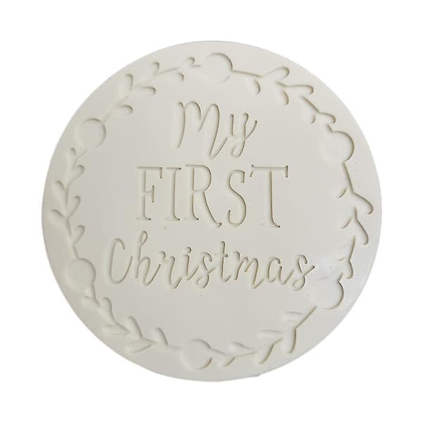 Rund Silikoneform Min Første Jul Coaster Form Epoxy Resin Støbeforme-fg