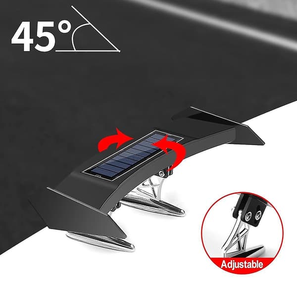 Mini Liten Solarbil Led Bakspoiler Vinge Gt Stil Bil Varsellampe Blinklys 4 Moduser Dekorasjon