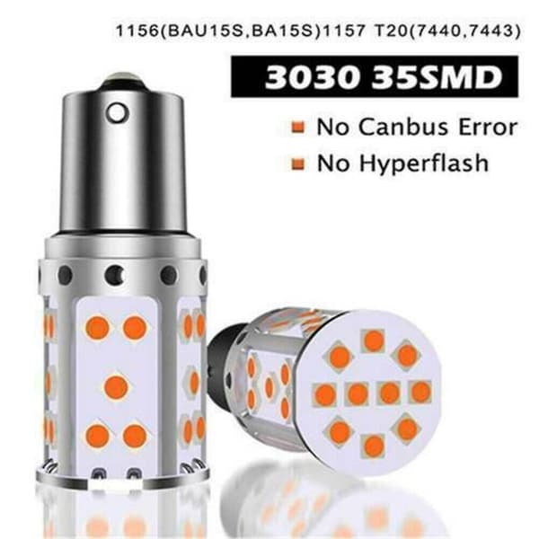 2X Fejlfri Ingen Hyper Flash Gul Bau15s 7507 PY21W LED Blinklyspære