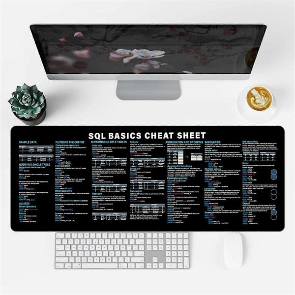 SQL Programmering Musematte Stor Jukseark Snarvei Tastatur Musematte for Database Sklisikker Skrivebordsmatte